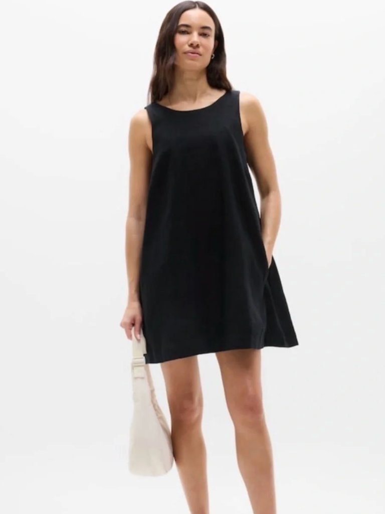 Athleta Retreat Mini Dress Black Small Nwt With Pockets!